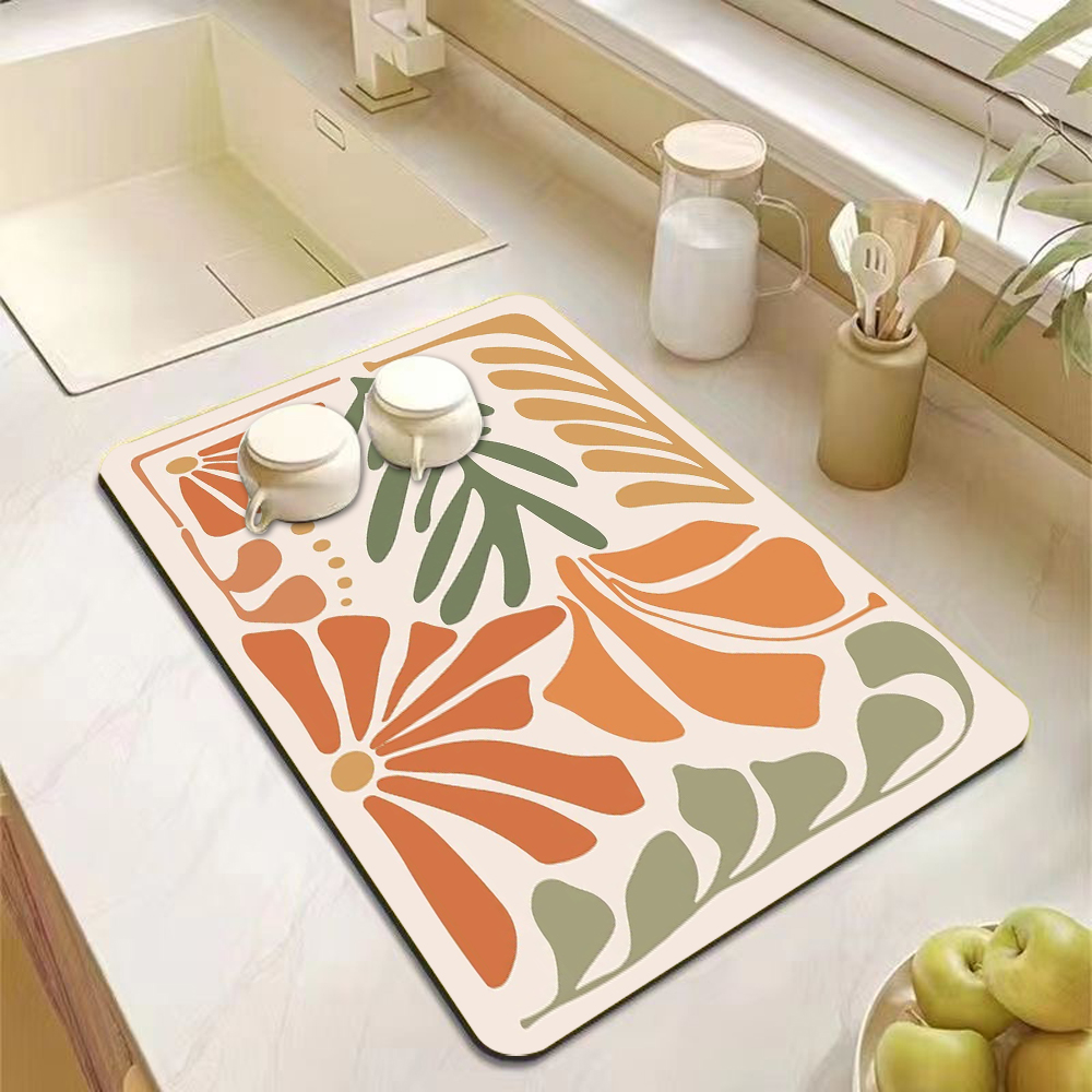 Bar Mat Rubber - Kitchen Accessories Absorbent Kitchen Dish Drying