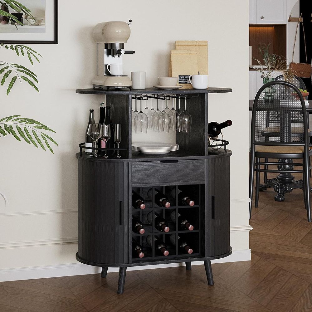 Home Bar And Cabinet - Contemporary Home Bar Cabinet with Open