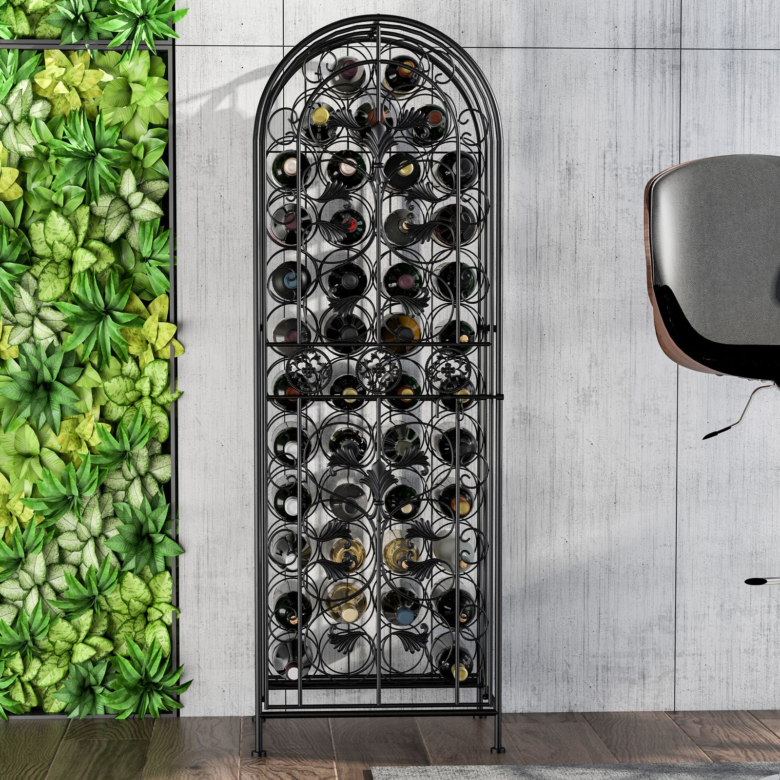 Home Bar And Cabinet - Free Standing Wine Rack 45 Bottle