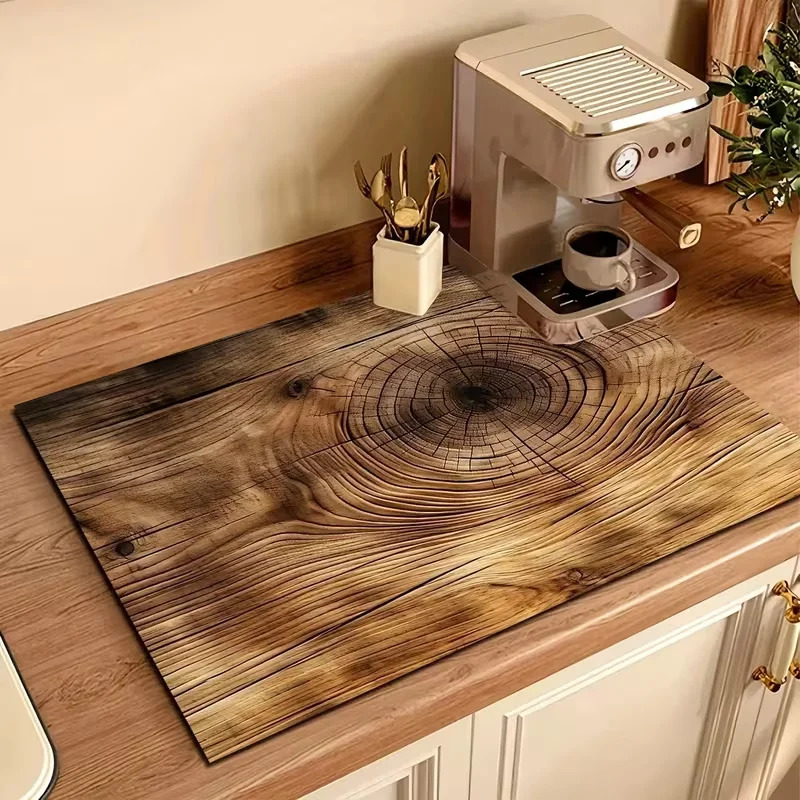 Bar Mat Rubber - VIKAMA American Wood Grain Tableware Drying