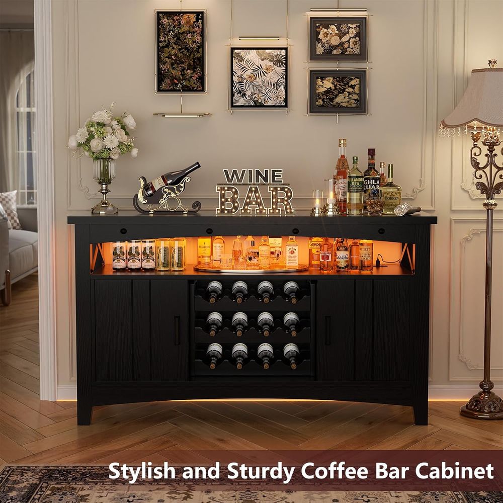 LED-Illuminated Home Wine Bar  - Home Bar And Cabinet ulasan dan harga