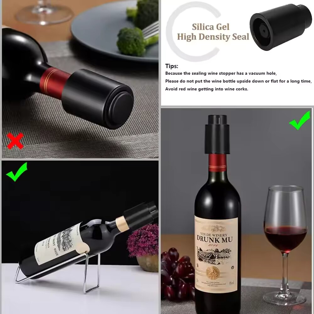 Black Vacuum-Sealed Wine Bottl - Wine Preservation Pump ulasan dan harga