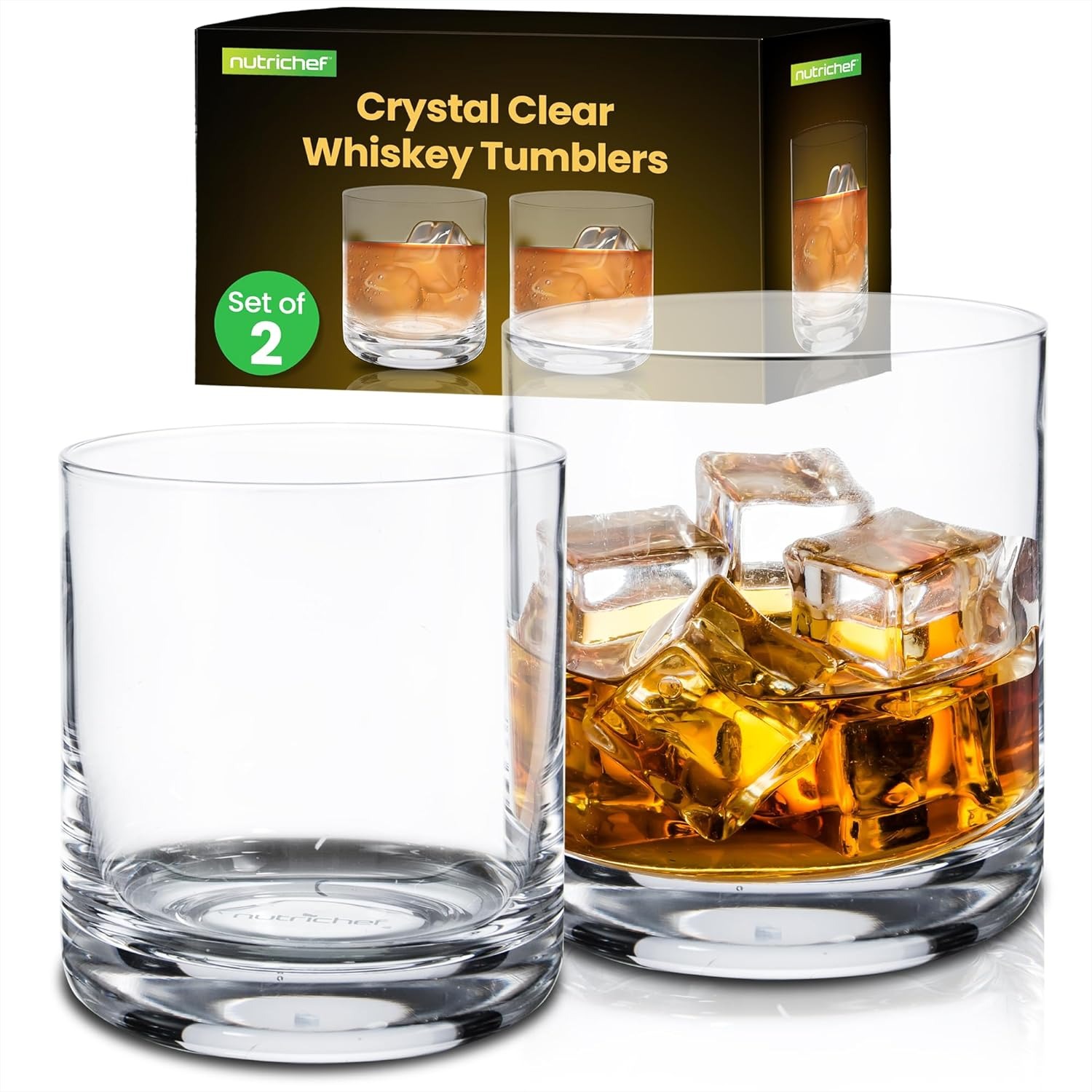 Whiskey Glass Set of 2 – 10 Oz - Old Fashioned Glass ulasan dan harga