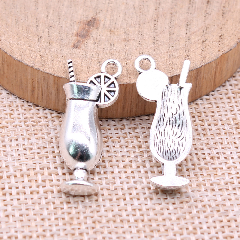 4pcs 12x28mm Antique Silver Co - Old Fashioned Glass ulasan dan harga
