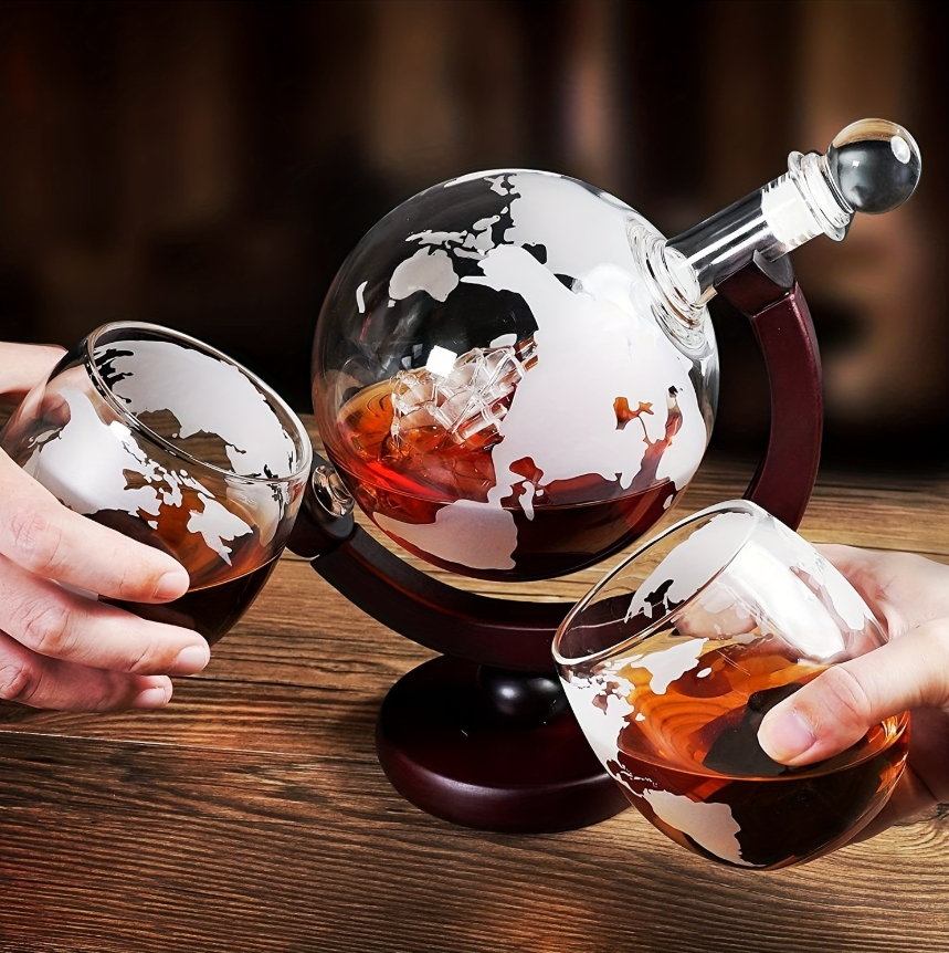 Globe Shaped Whiskey Decanter  - Bitters Bottle Set ulasan dan harga