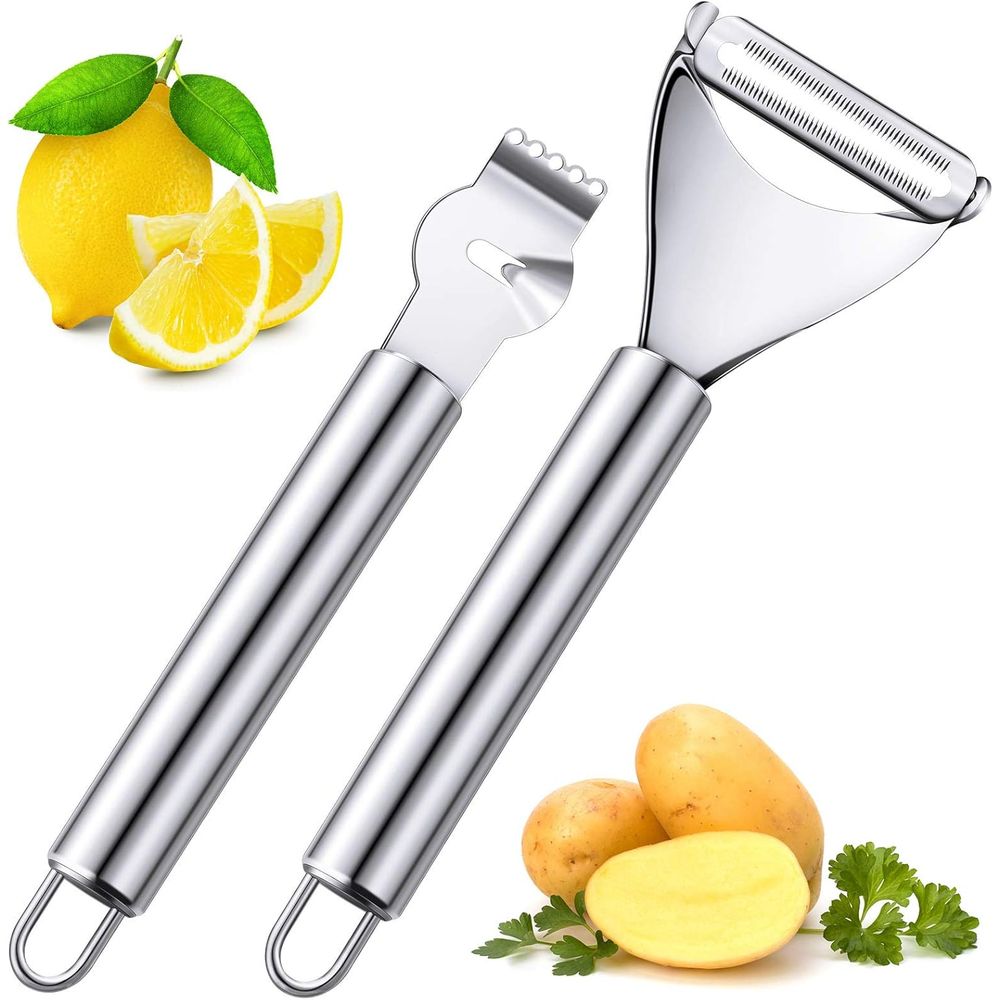 Dual-Blade Stainless Steel Cit - Peeler Channel Knife ulasan dan harga
