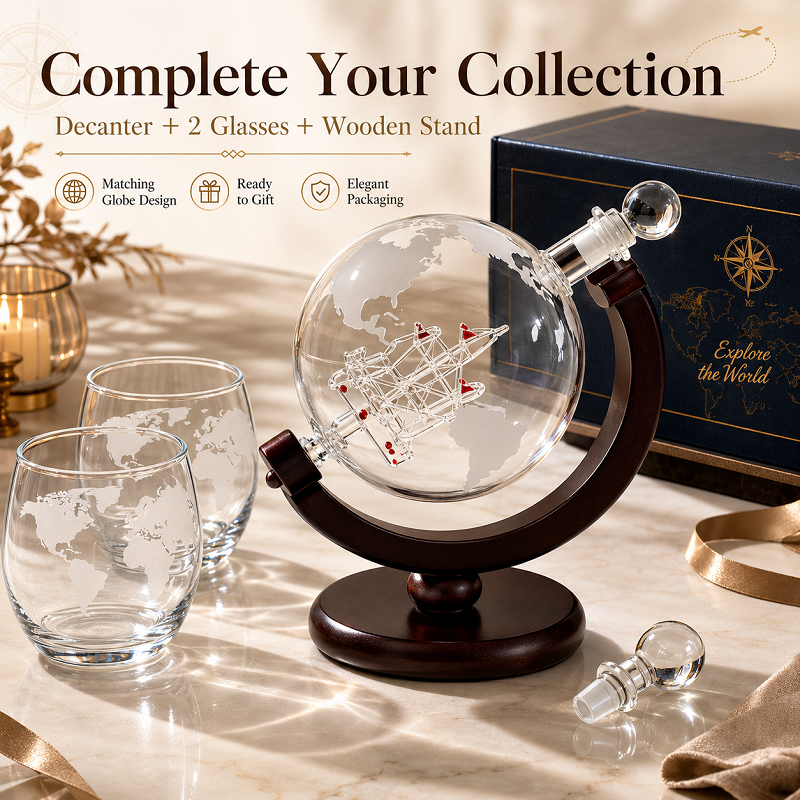 Globe Whiskey Decanter Set wit - Decanter Globe Set ulasan dan harga