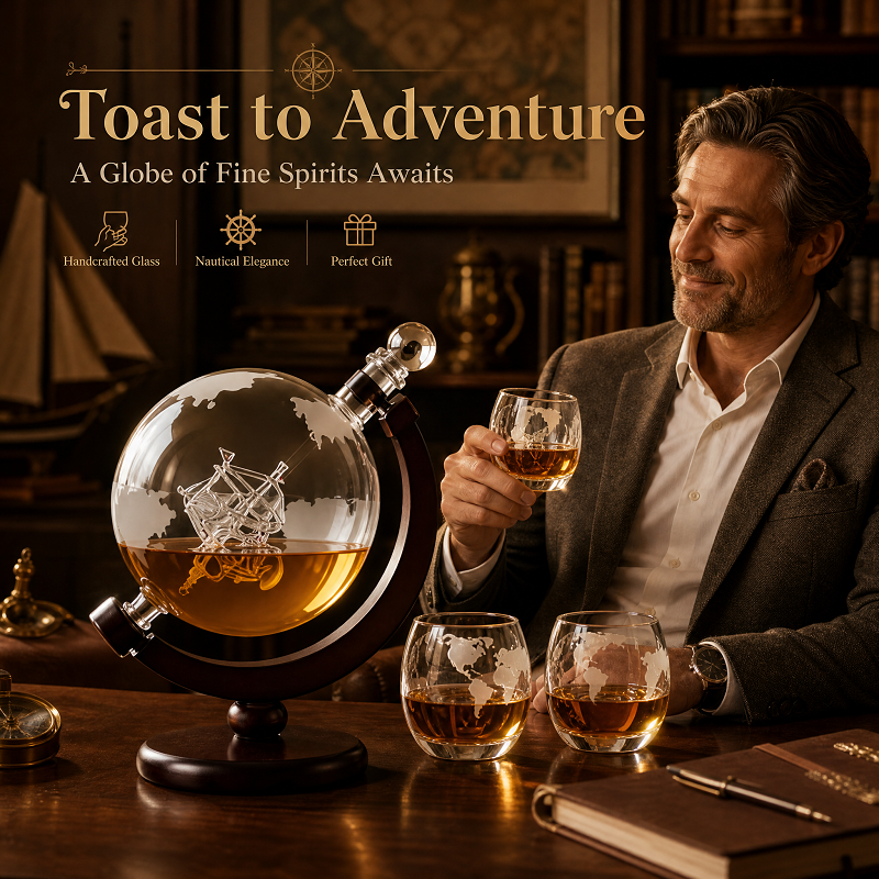 Globe Whiskey Decanter Set wit - Decanter Globe Set ulasan dan harga