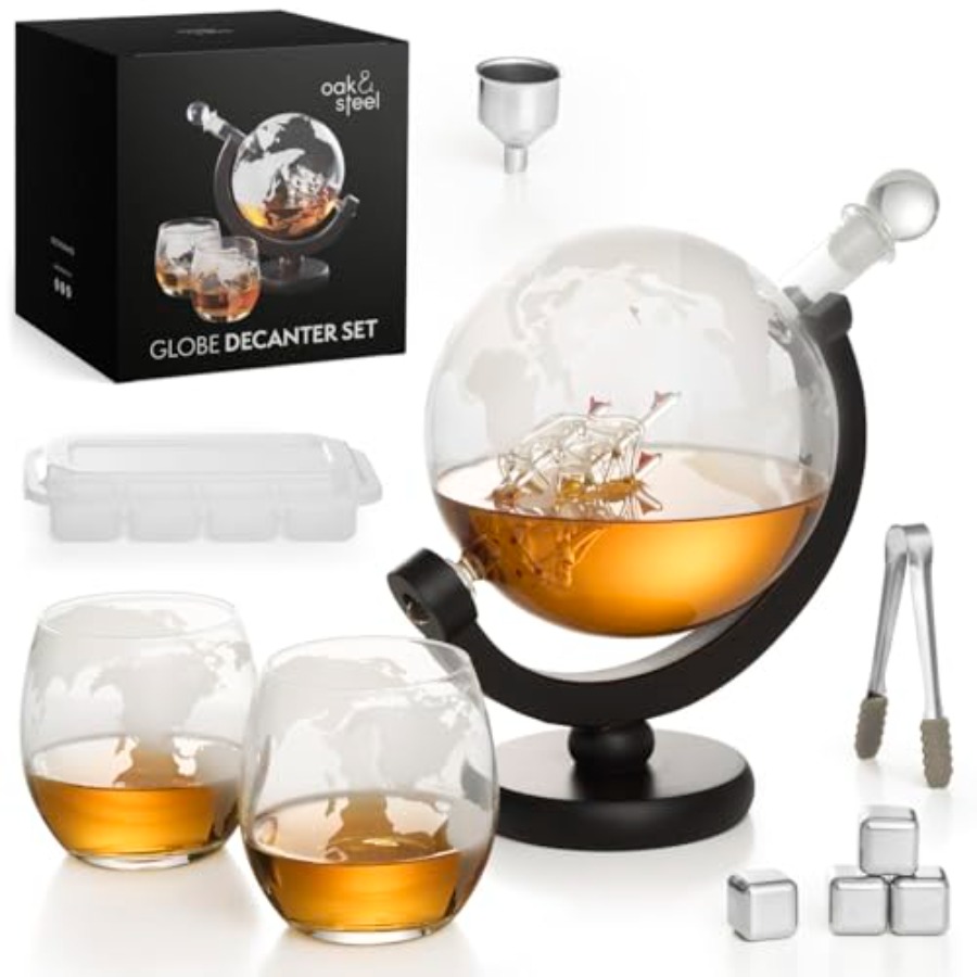 Oak Steel - 50 Oz Globe Whiske - Decanter Globe Set ulasan dan harga