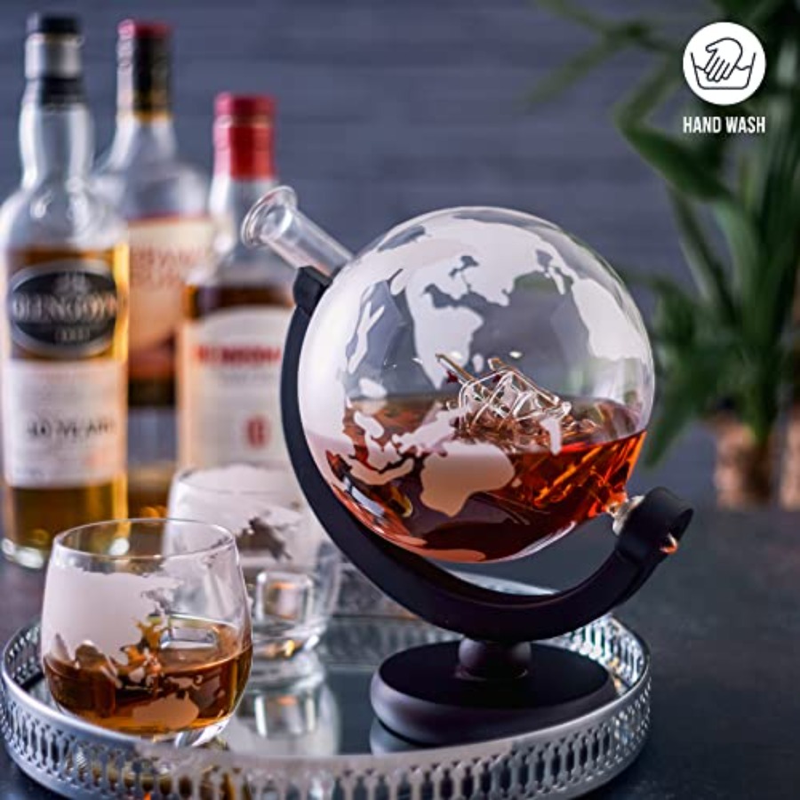Oak Steel - 50 Oz Globe Whiske - Decanter Globe Set ulasan dan harga
