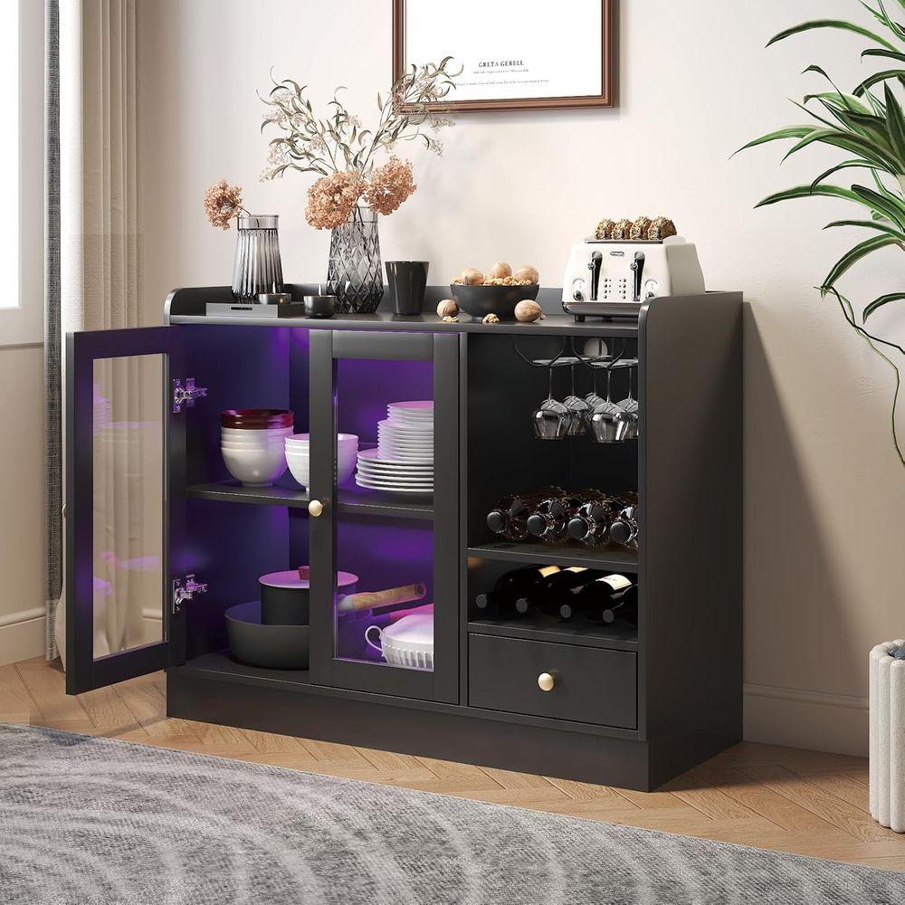 Tempered Acrylic Door Wine Bar - Home Bar And Cabinet ulasan dan harga