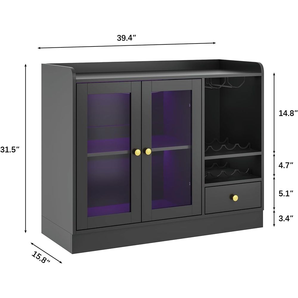 Tempered Acrylic Door Wine Bar - Home Bar And Cabinet ulasan dan harga