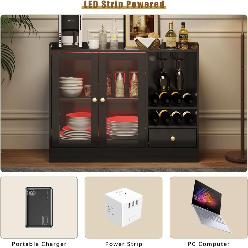 Tempered Acrylic Door Wine Bar - Home Bar And Cabinet ulasan dan harga