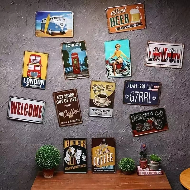 Custom Iron Wall Decor Vintage - Home Bar Word ulasan dan harga