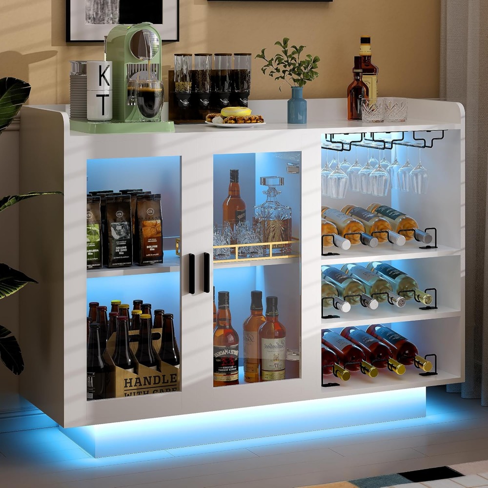 Wine Bar Cabinet with LED Ligh - Home Bar And Cabinet ulasan dan harga