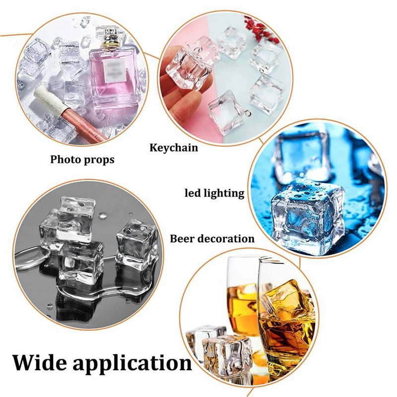 50PCS 3D Acrylic Fake Ice Cube - Ice Mold Sphere ulasan dan harga