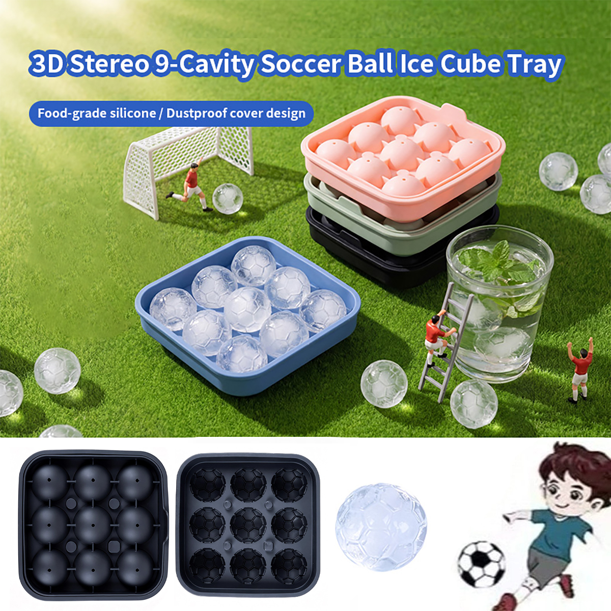 1Pcs Football-Themed Silicone  - Ice Mold Sphere ulasan dan harga