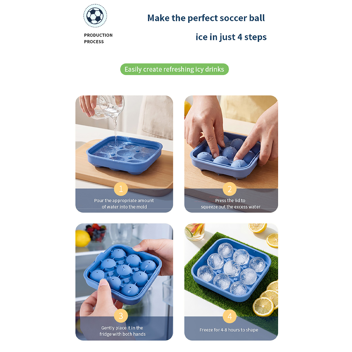 1Pcs Football-Themed Silicone  - Ice Mold Sphere ulasan dan harga