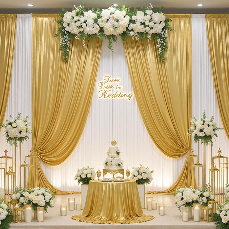Gold Sequin Backdrop Curtain W - Home Bargains ulasan dan harga
