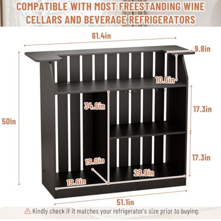 U-Shape Bar Table for home bar - Home Bar And Fridge ulasan dan harga