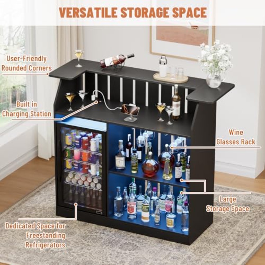 U-Shape Bar Table for home bar - Home Bar And Fridge ulasan dan harga