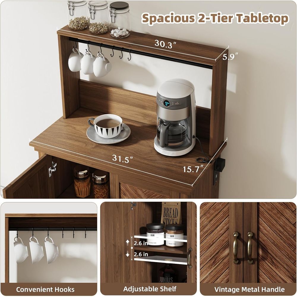 Coffee Bar Cabinet with Storag - Home Bar And Cabinet ulasan dan harga