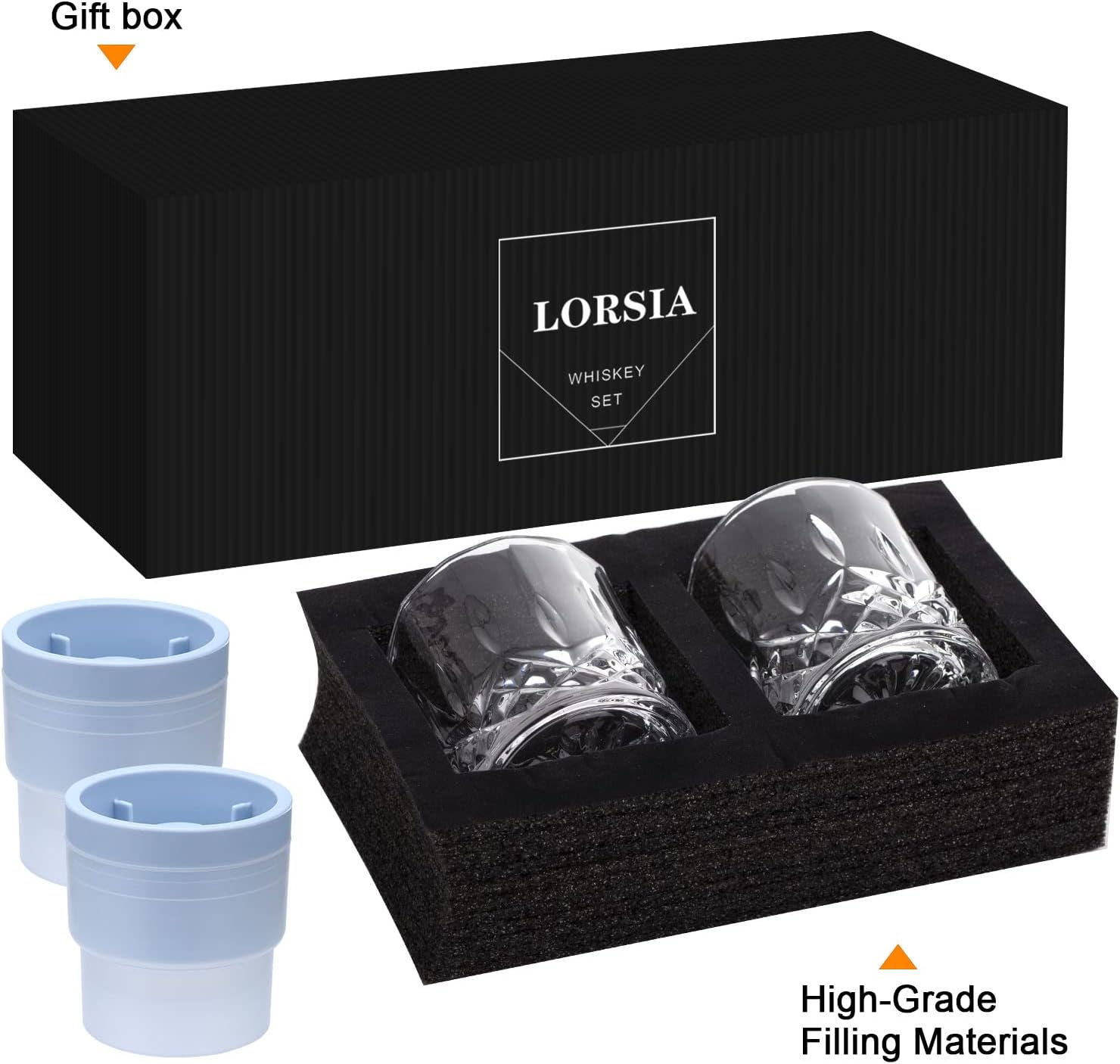 Whiskey Rocks Glass Set of 4 w - Old Fashioned Glass ulasan dan harga