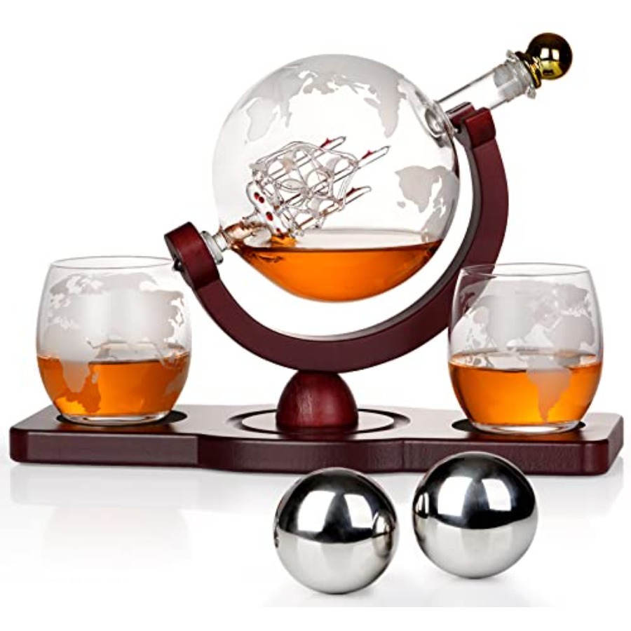 Gifts for Men Dad Fathers Day, - Decanter Globe Set ulasan dan harga