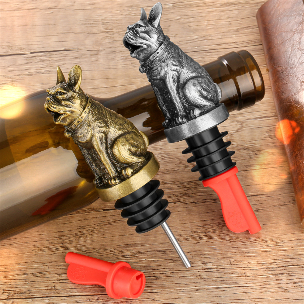 Cute French Bulldog Wine Pouer - Wine Preservation Pump ulasan dan harga