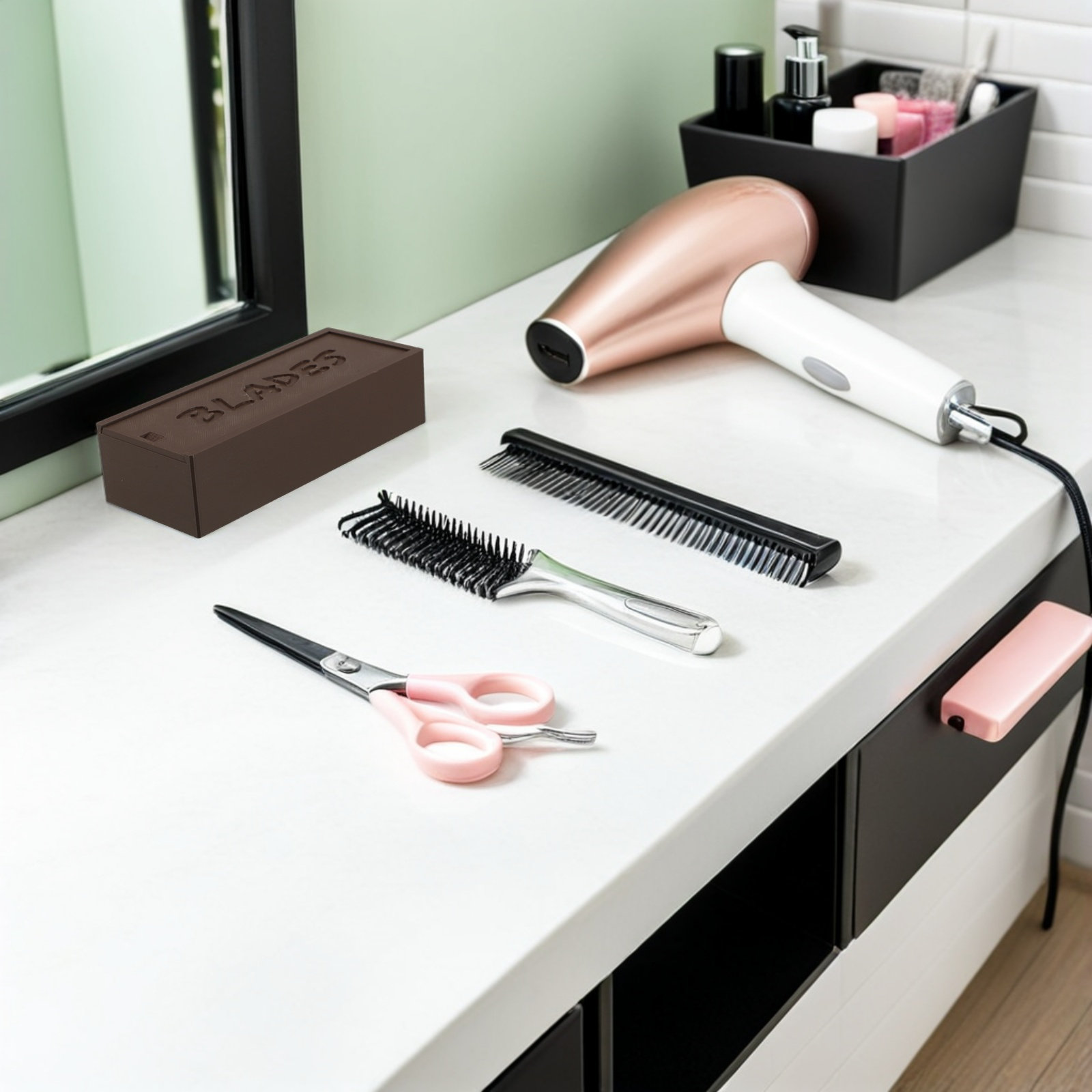 Brown Plastic Blade Storage Ca - Home Barber ulasan dan harga