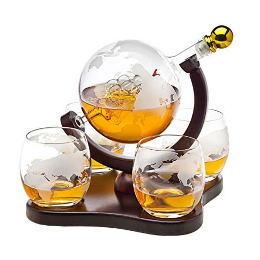 Whiskey Decanter Globe Set wit - Decanter Globe Set ulasan dan harga