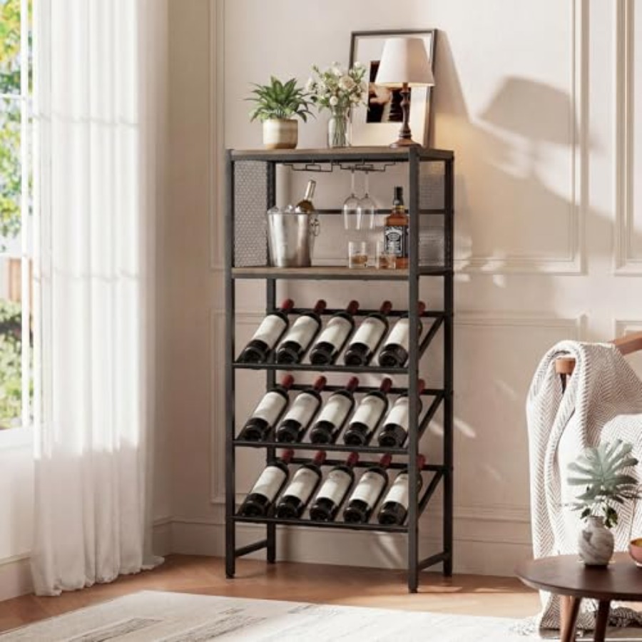 Corner Wine Rack with Glass Ho - Home Bar And Cabinet ulasan dan harga