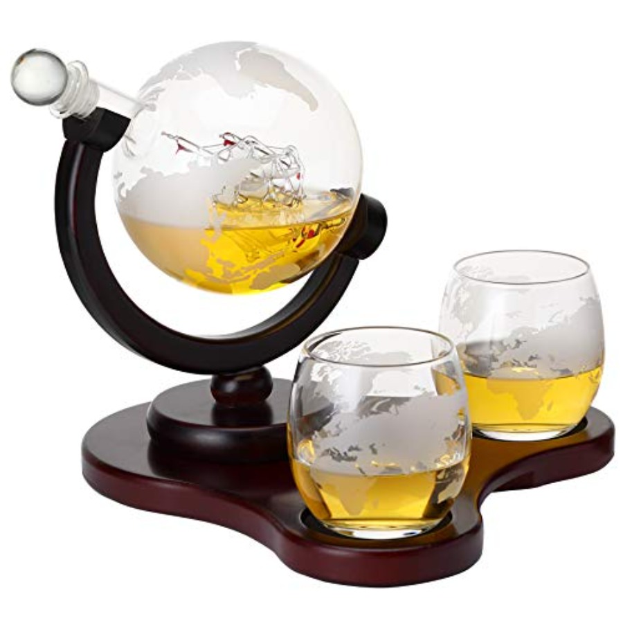 Whiskey Globe Decanter Set wit - Decanter Globe Set ulasan dan harga