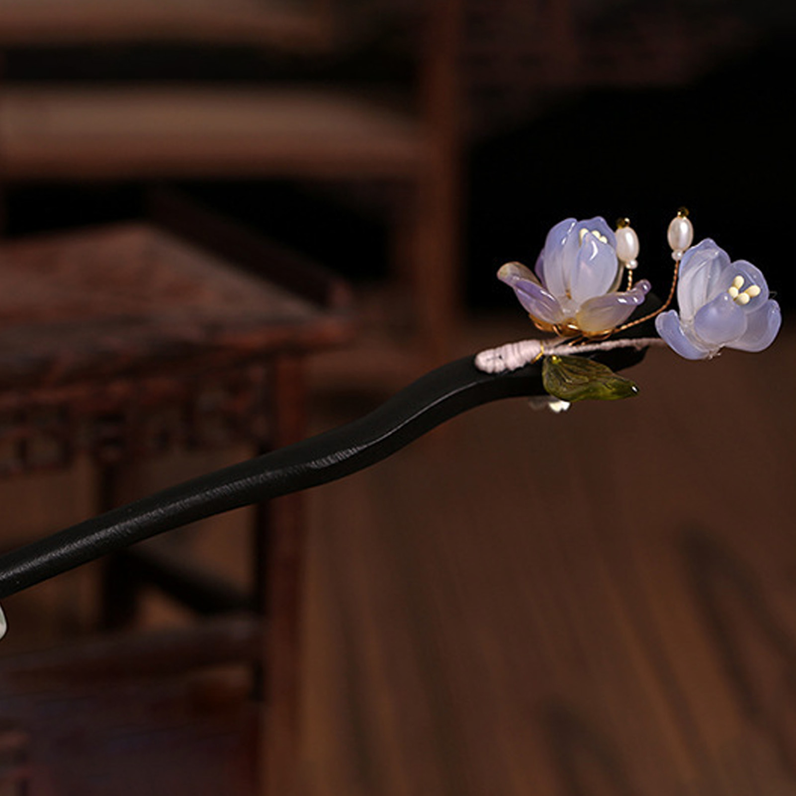 Vintage Wooden Flower Hairpin  - Old Fashioned Glass ulasan dan harga