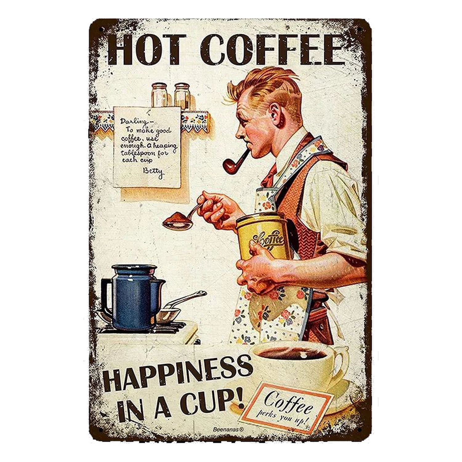 Metal Tin Signs Italian Coffee - Home Bar And Coffee ulasan dan harga